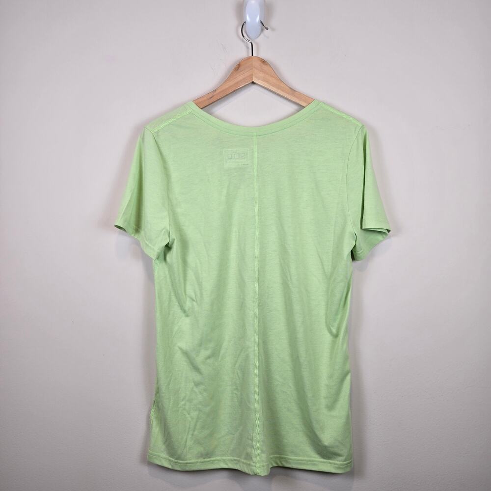 Stio Divide Scoop Neck Tee Womens Size Medium Short Sleeve Lime Zest Heather - Picture 4 of 4